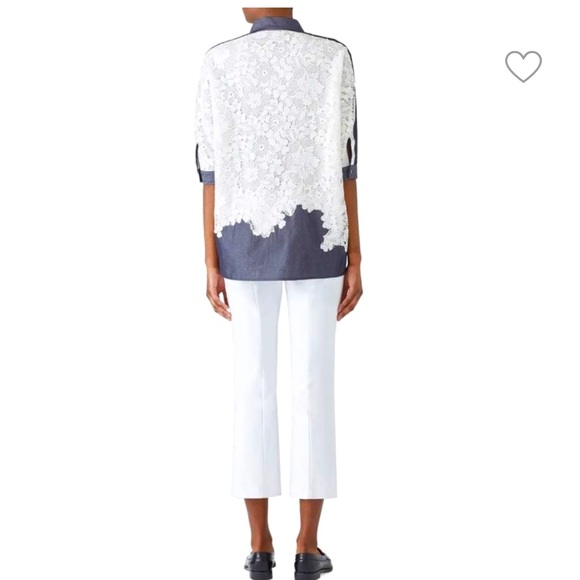 BADGLEY MISCHKA  Lace Chambray Button Down Top - Picture 5 of 14